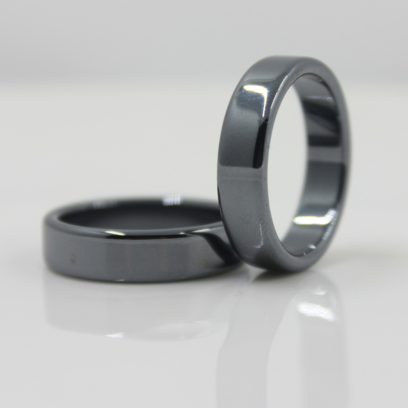 Lot 50 rings single 6 mm metal black hematite