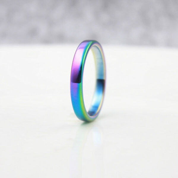 it's a Flat Rainbow Hematite Ring 4mm width